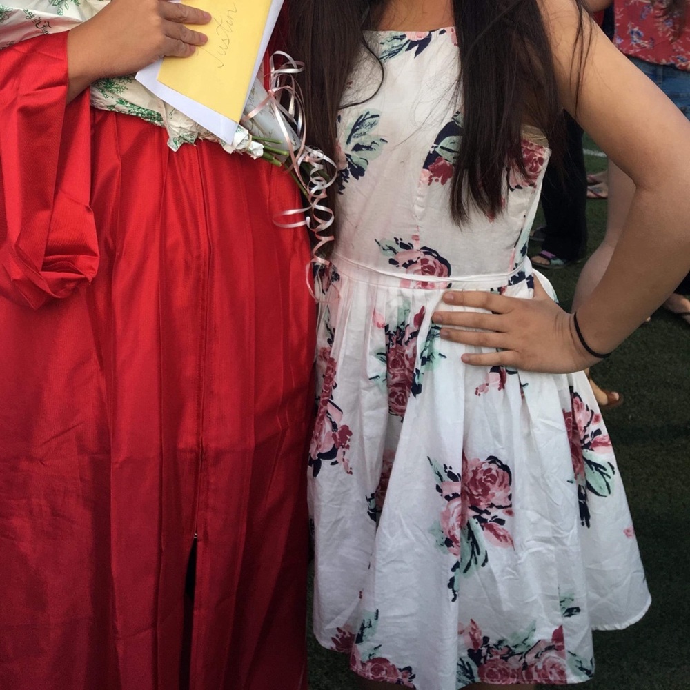 Charlotte Russe White &Pink Floral Dress